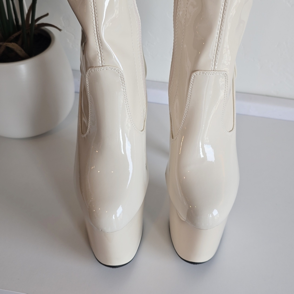 NWOB Hella Heels No Angel Corset Lace Thigh High Boot 8" Heel Protectors READ - Picture 5 of 13